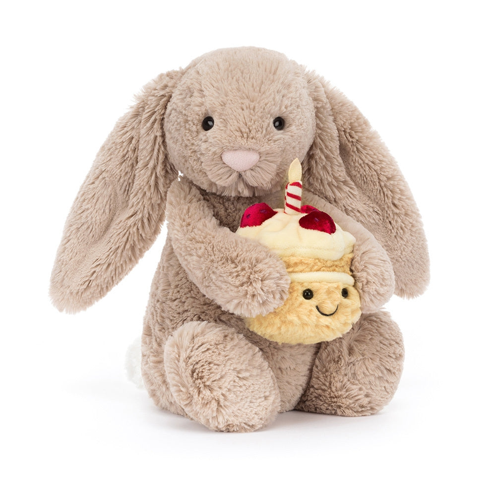Kosedyr Bashful Beige Bunny Birthday 31 cm forfra