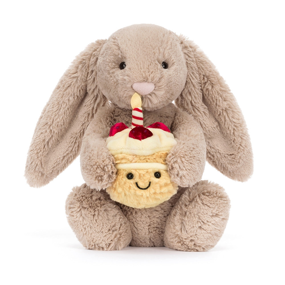 Kosedyr Bashful Beige Bunny Birthday 31 cm bakside