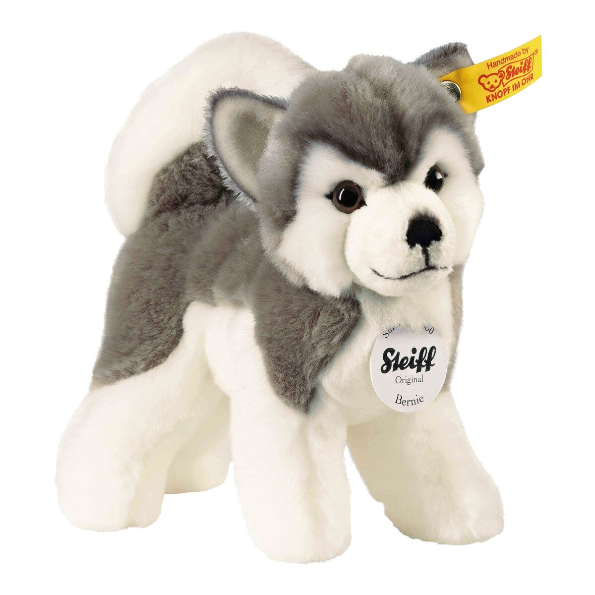 Kosedyr Bernie Husky 17 cm fra Steiff, forfra
