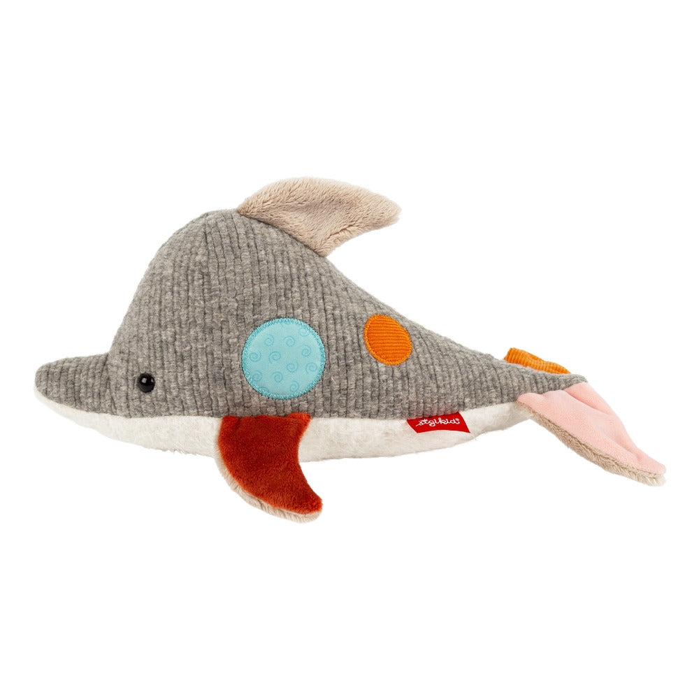 Detalj av kosedyr delfin Patchwork Sweety i plysj