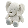Kosedyr elefant i teddystoff grå forfra