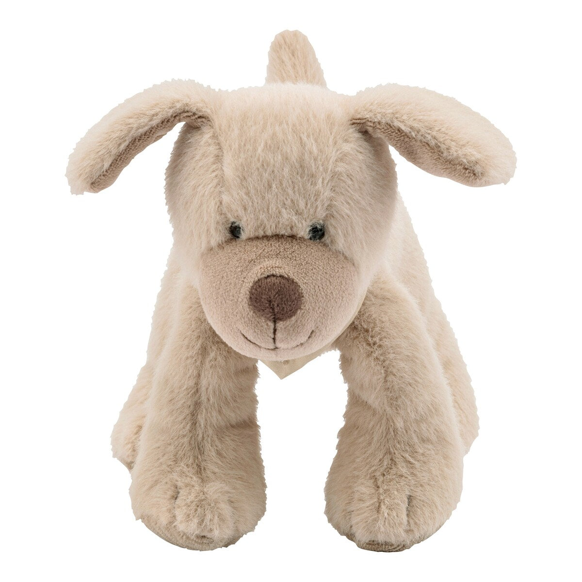 Kosedyr hund Lucky med rangle 21 cm plysj bakside