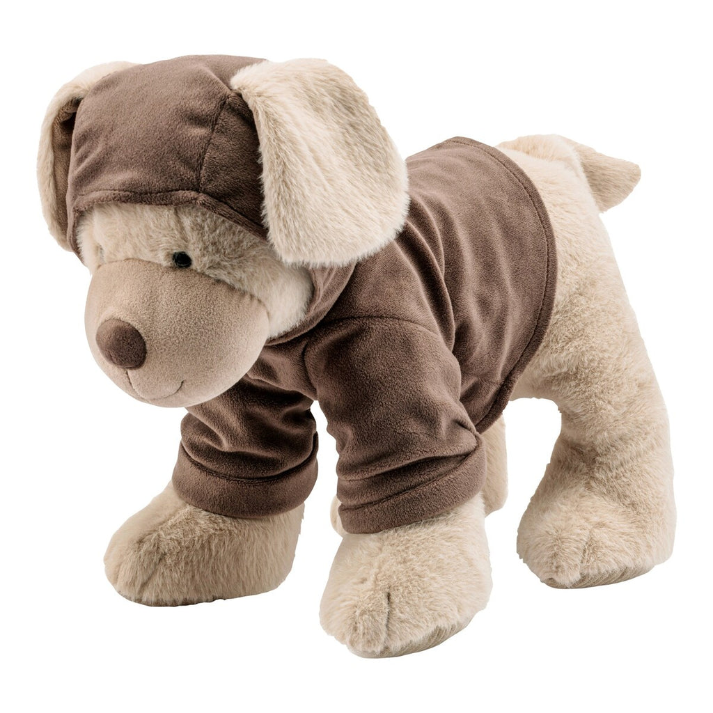 Kosedyr hund Lucky med t-skjorte 40 cm plysj bakside