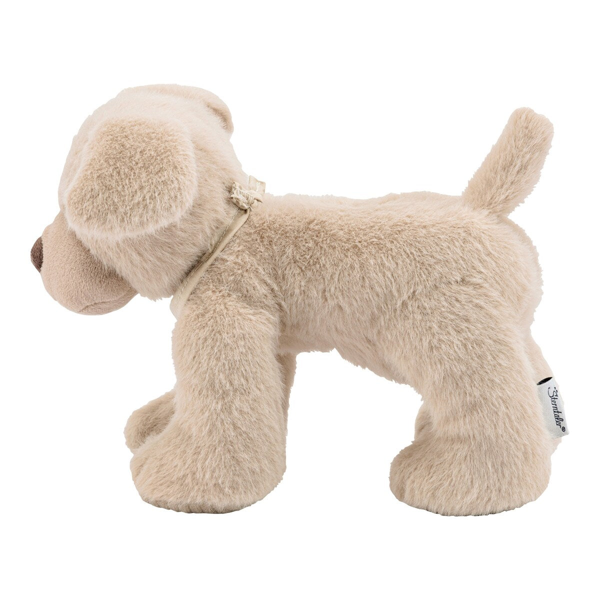 Kosedyr hund Lucky med rangle 21 cm plysj detalj av rangle