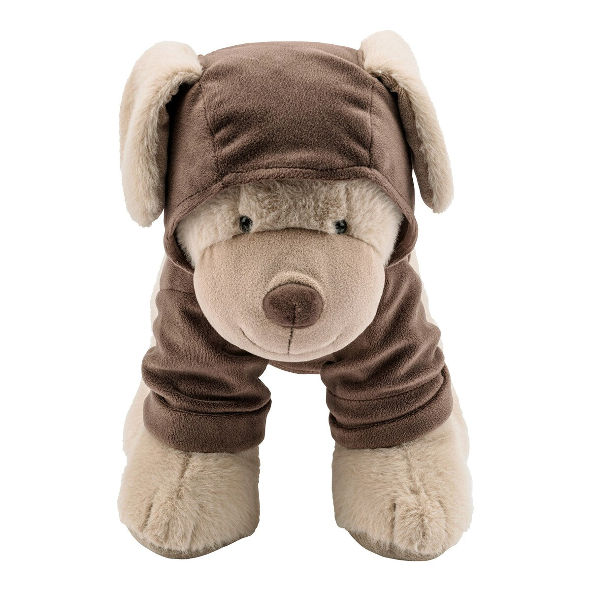 Detalj av t-skjorte på kosedyr hund Lucky med t-skjorte 40 cm plysj