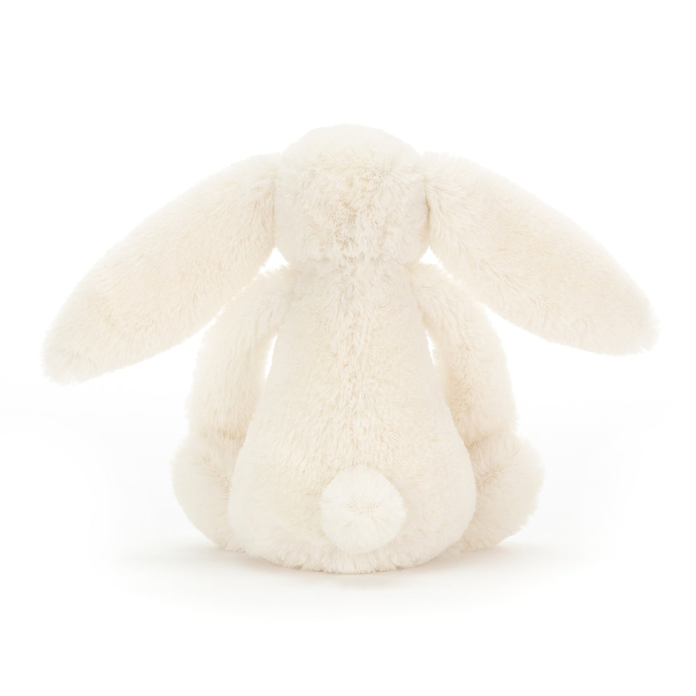 Detalj av stoff og øye på kosedyr kanin Bashful Cream Bunny Small 18 cm