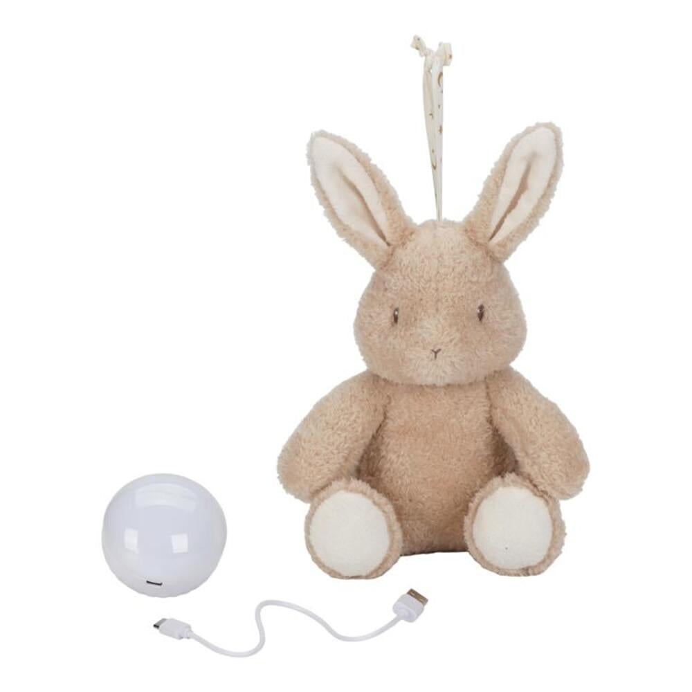 Kosedyr kanin med lys og lyd beige - Little Dutch forfra