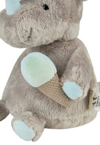 Nærbilde av stoffet på Kosedyr M neshorn Noah 17 cm