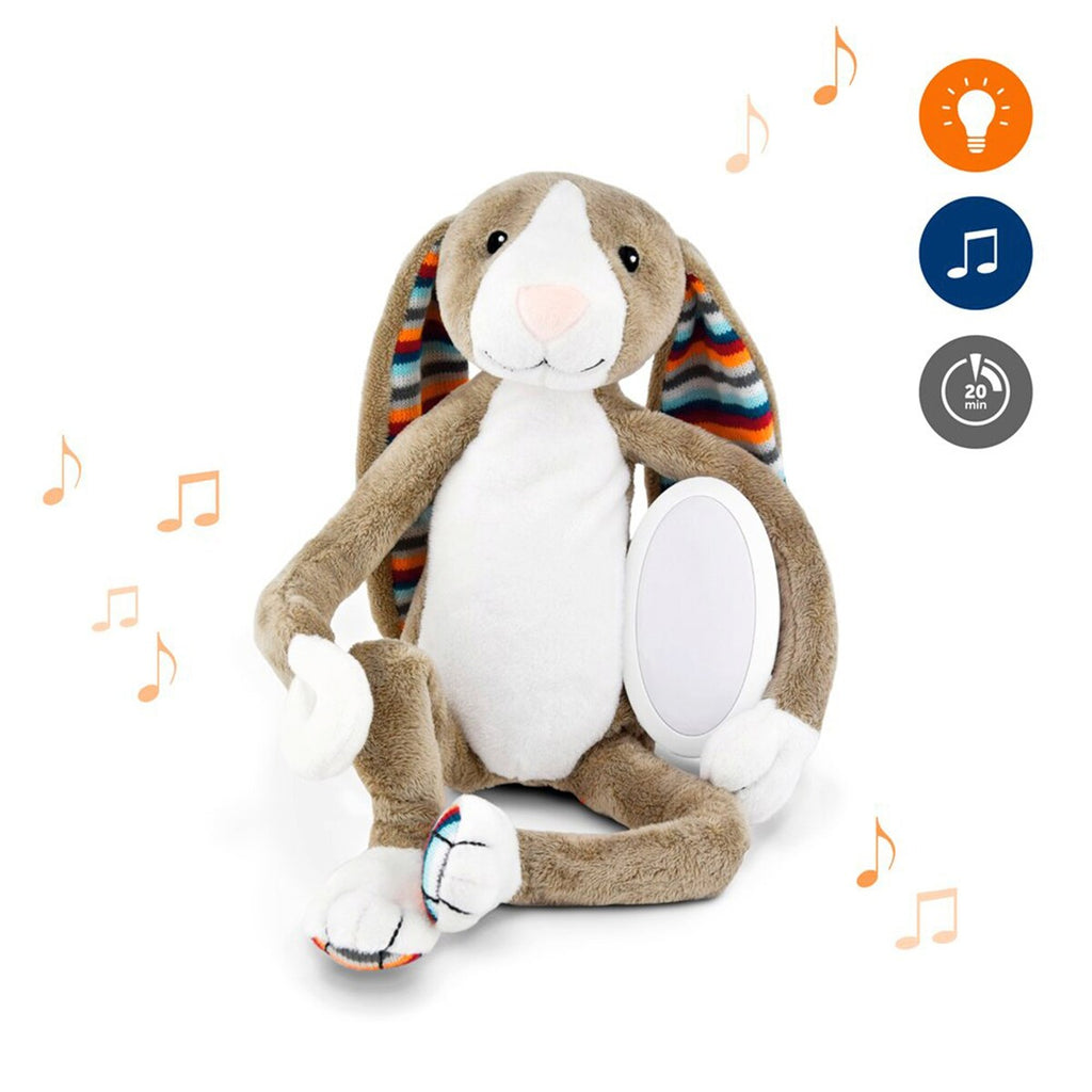 Kosedyr med nattlys og musikk Bo kanin bakside