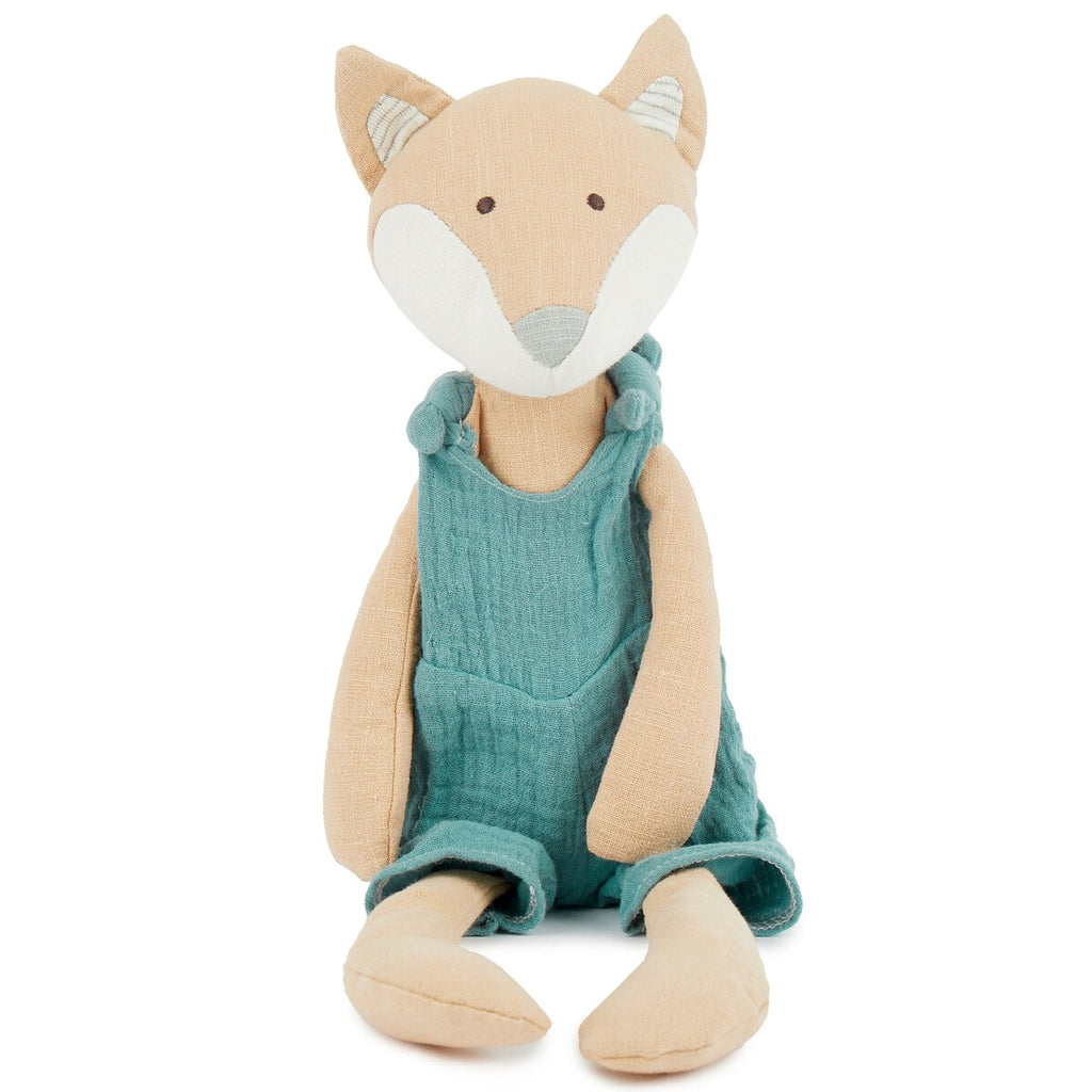 Kosedyr rev i lin og musselin 40 cm forfra