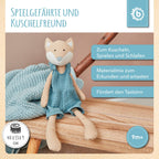 Kosedyr rev i lin og musselin 40 cm bakside
