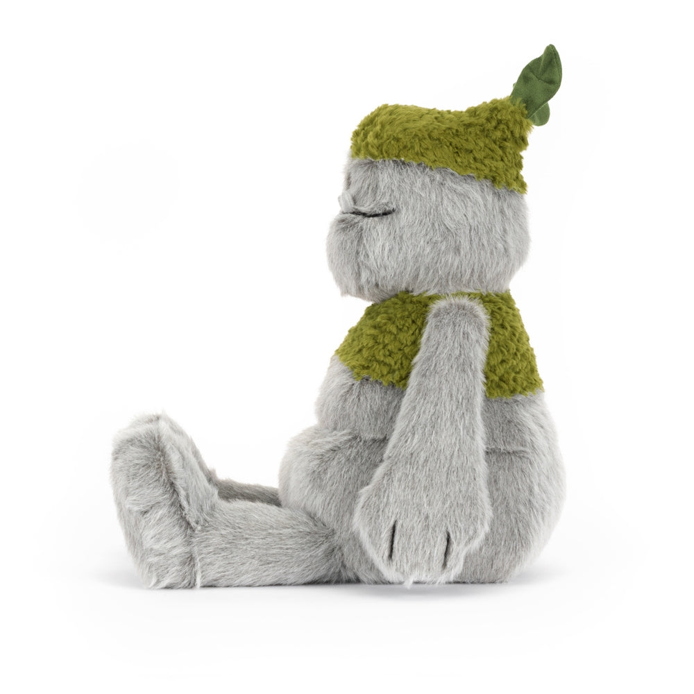 Nærbilde av materiale på Kosedyr Rockleton figur Jellycat