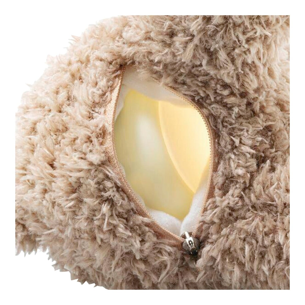 Kosedyr teddybjørn Caspar med nattlys 28 cm viser USB-C lading