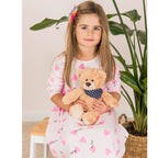 Kosedyr teddybjørn med skjerf 30 cm bakside