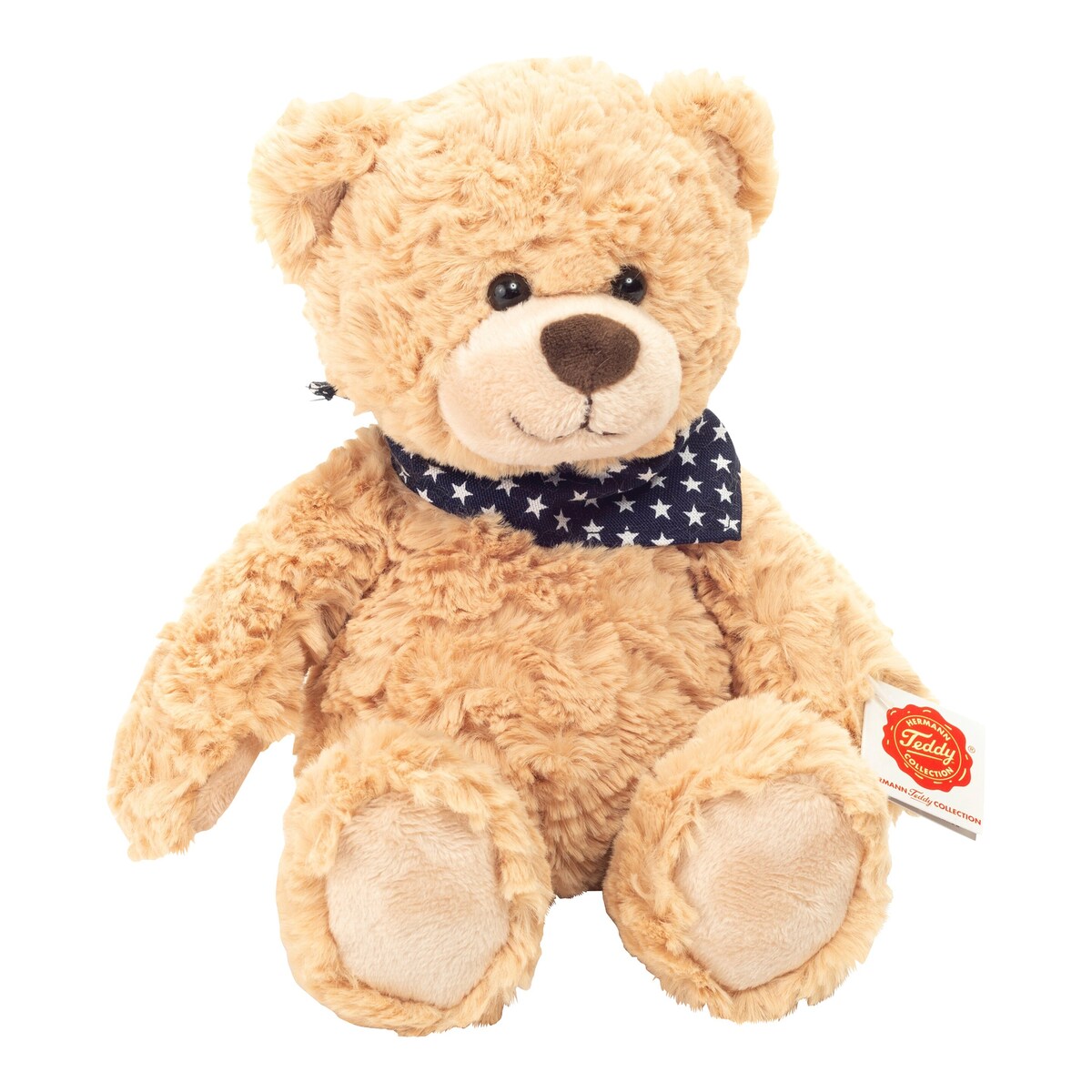 Detalj av skjerf på kosedyr teddybjørn med skjerf 30 cm