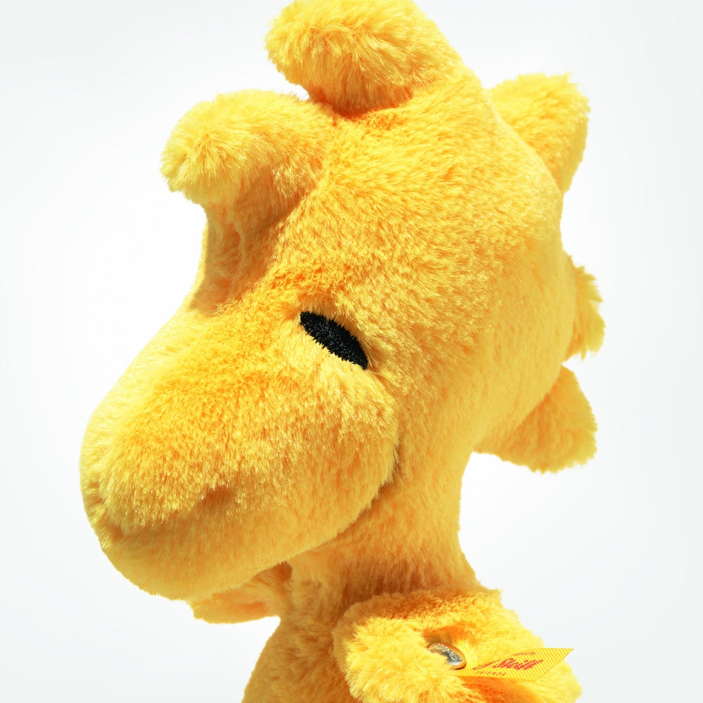 Montert Kosedyr Woodstock Peanuts 18 cm gul i sittende posisjon