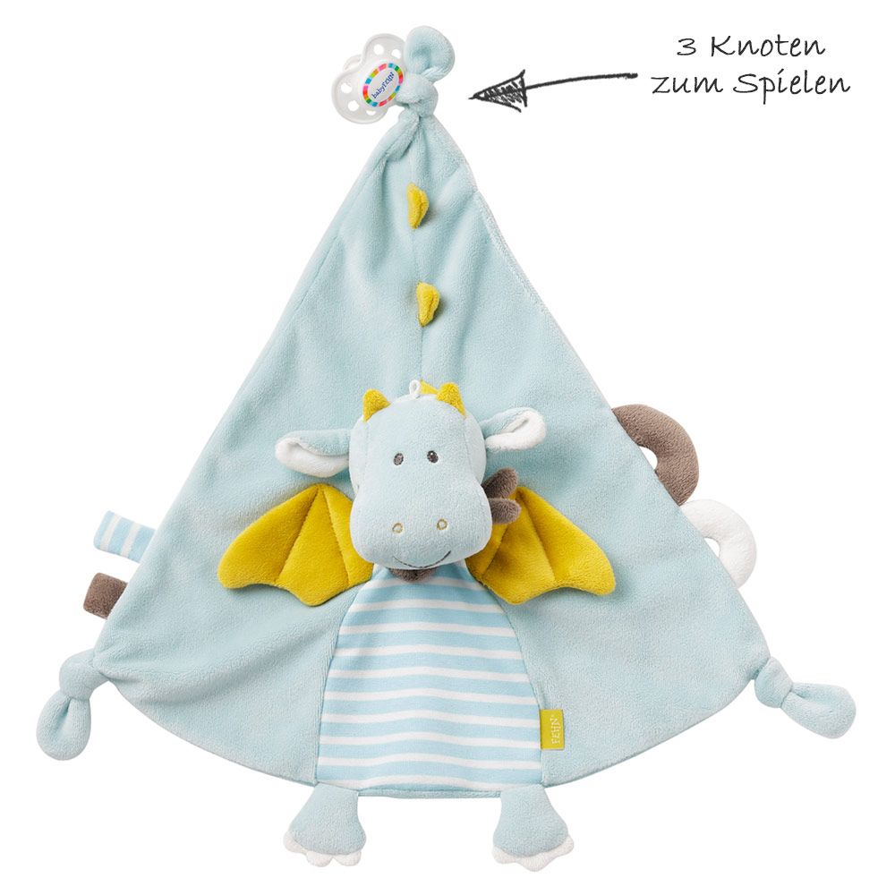 Koseklut drage Little Castle 30 cm med smokkefeste bakside