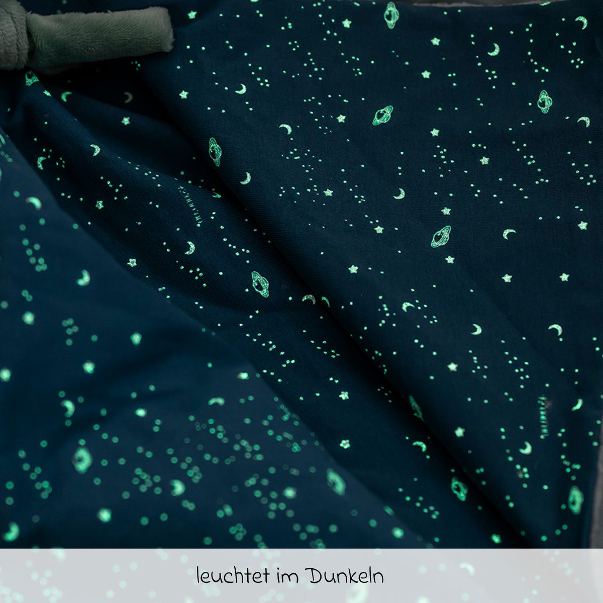 Montert koseklut Glow in the dark 28 cm kanin Lapidou Coppergreen