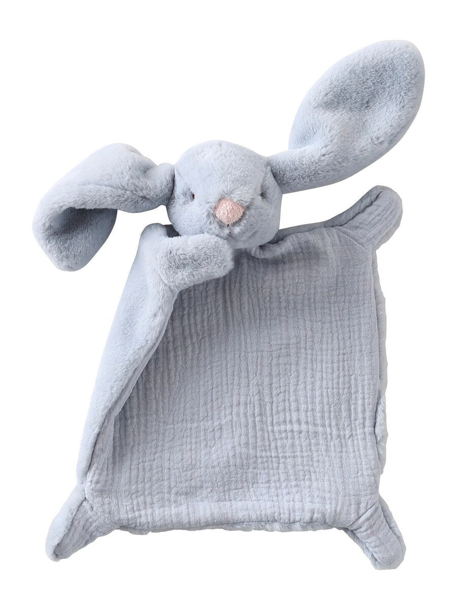Koseklut kanin med 3D-hode 26x29 cm i muslin forfra