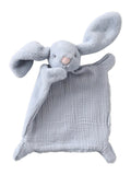 Koseklut kanin med 3D-hode 26x29 cm i muslin forfra