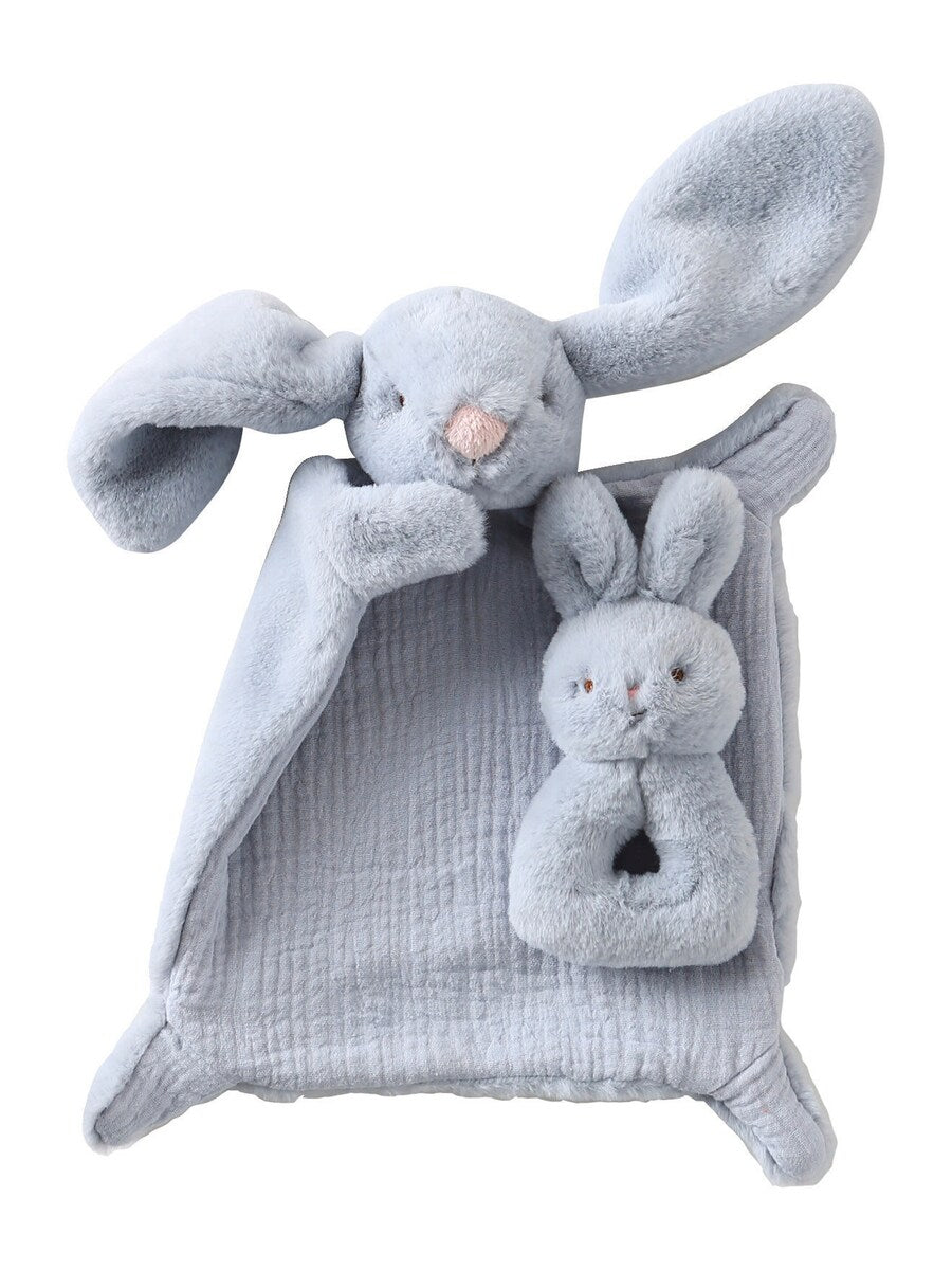 Koseklut kanin med 3D-hode 26x29 cm i muslin bakside