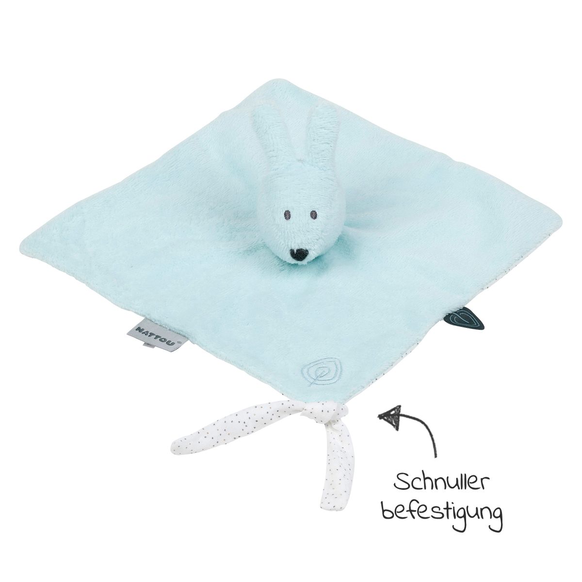 Bakside av Koseklut kanin med smokkefeste 27 cm Susie & Bonnie - Nattou