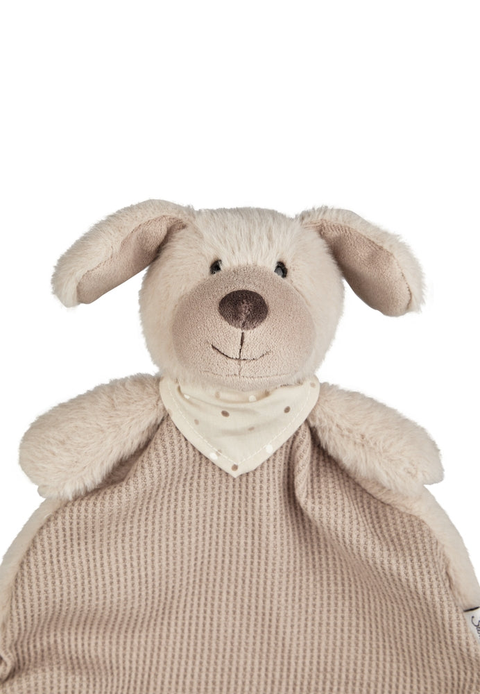 Detalj av koseklut M hund Lucky i fleece og vaffelstrikk