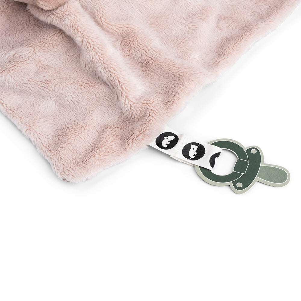 Baksiden av Koseklut Pigee rosa i bomull og polyester