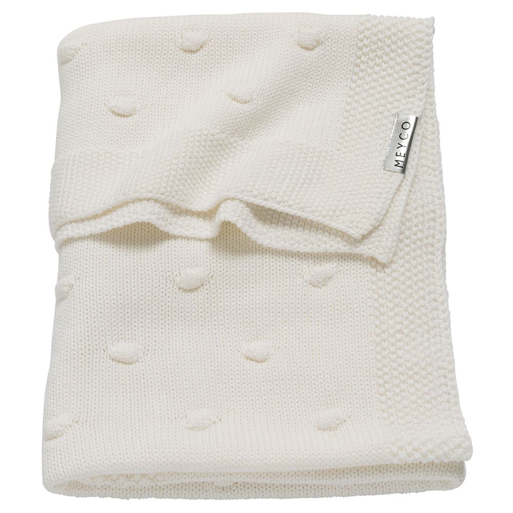 Koseteppe bomull 75 x 100 cm Knots offwhite Meyco forfra