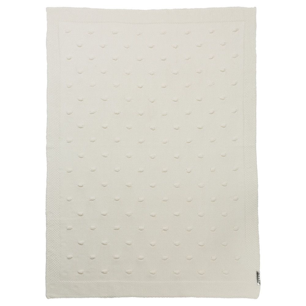 Koseteppe bomull 75 x 100 cm Knots offwhite Meyco bakside