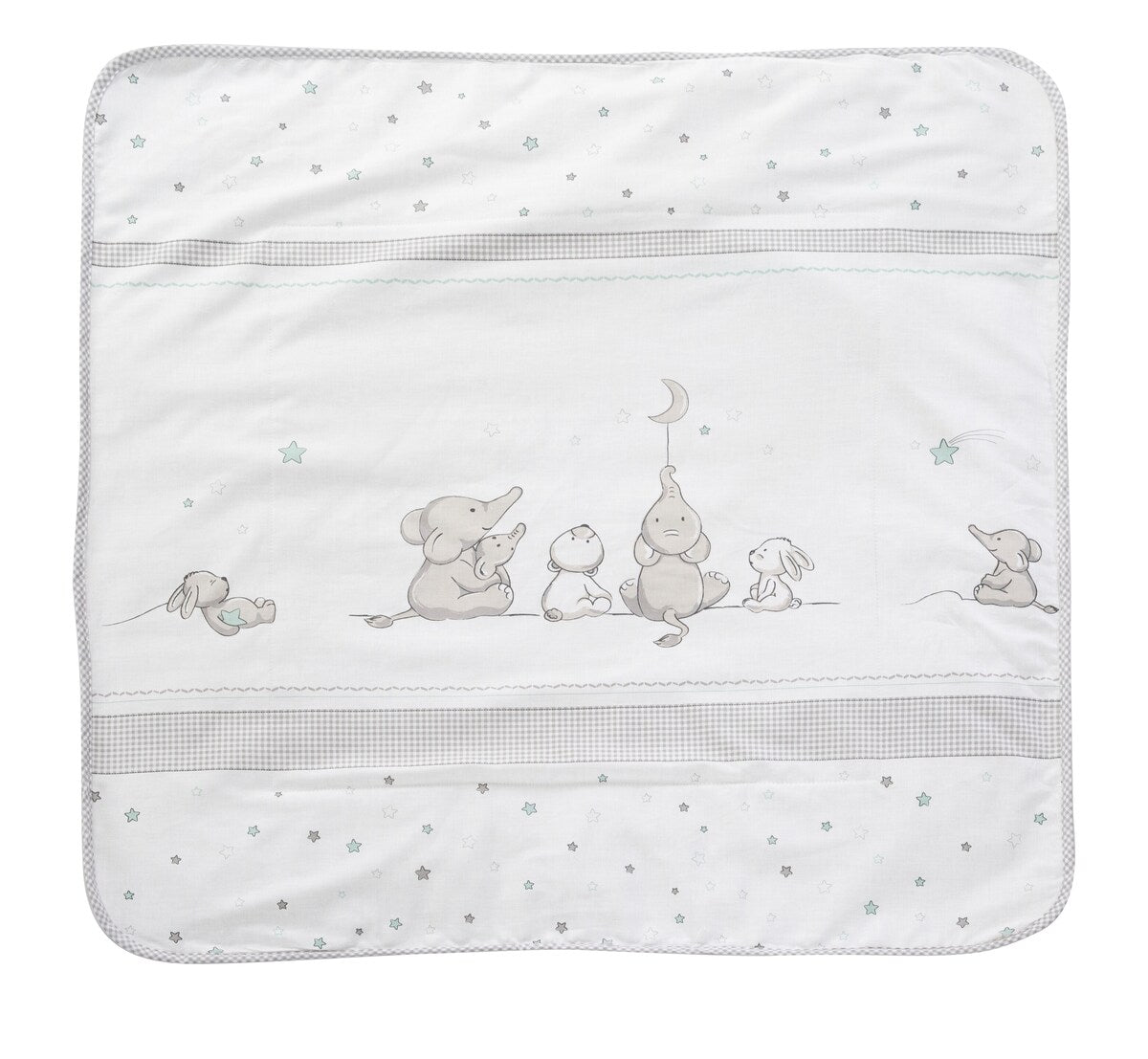 Koseteppe Sternenzauber bomull og fleece 80x80 cm bakside