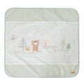 Koseteppe Woodland Buddies 80x80 cm bomull og fleece forfra