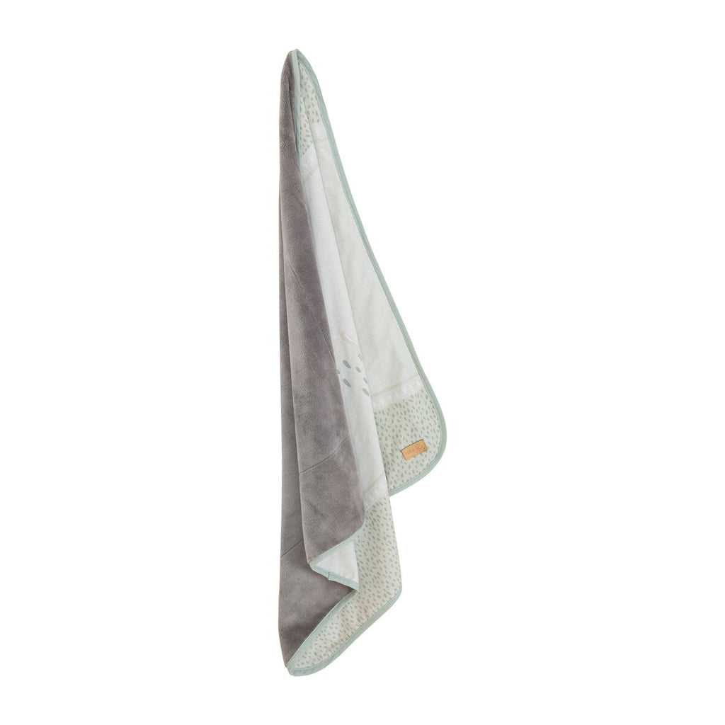 Koseteppe Woodland Buddies 80x80 cm bomull og fleece montert i vogn