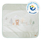 Koseteppe Woodland Buddies 80x80 cm bomull og fleece pakket