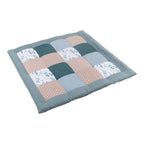 Krablematte og lekegrindinnlegg 100x100 cm bomull patchwork forfra