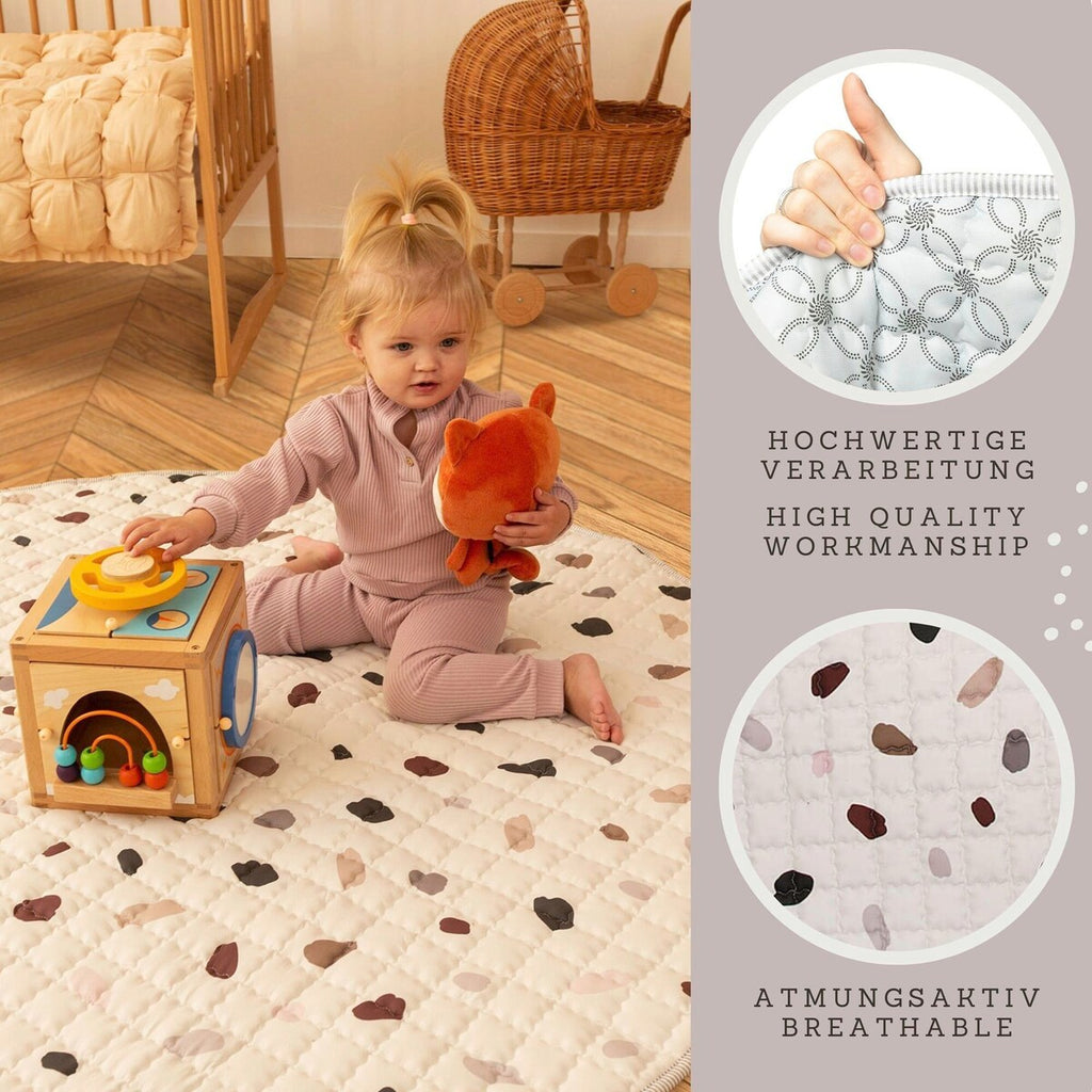 Krablematte XXL quiltet Ø150 cm med gummiknotter - Hakuna Matte