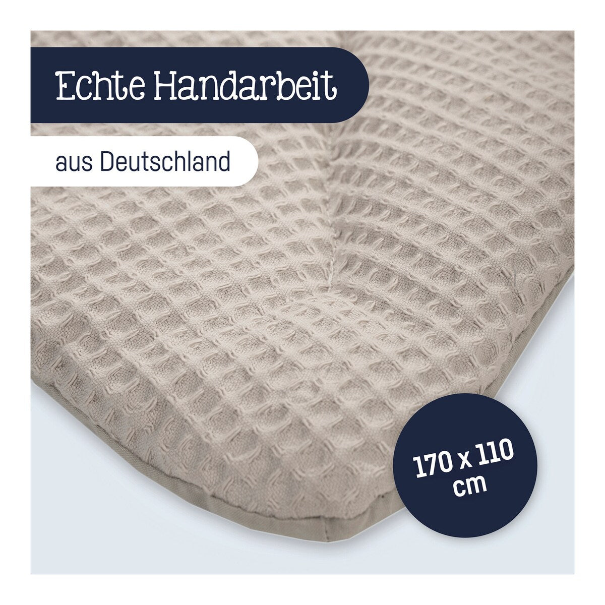 Krableteppe bladform Nordic vaffelpiqué 110x170 cm bakside