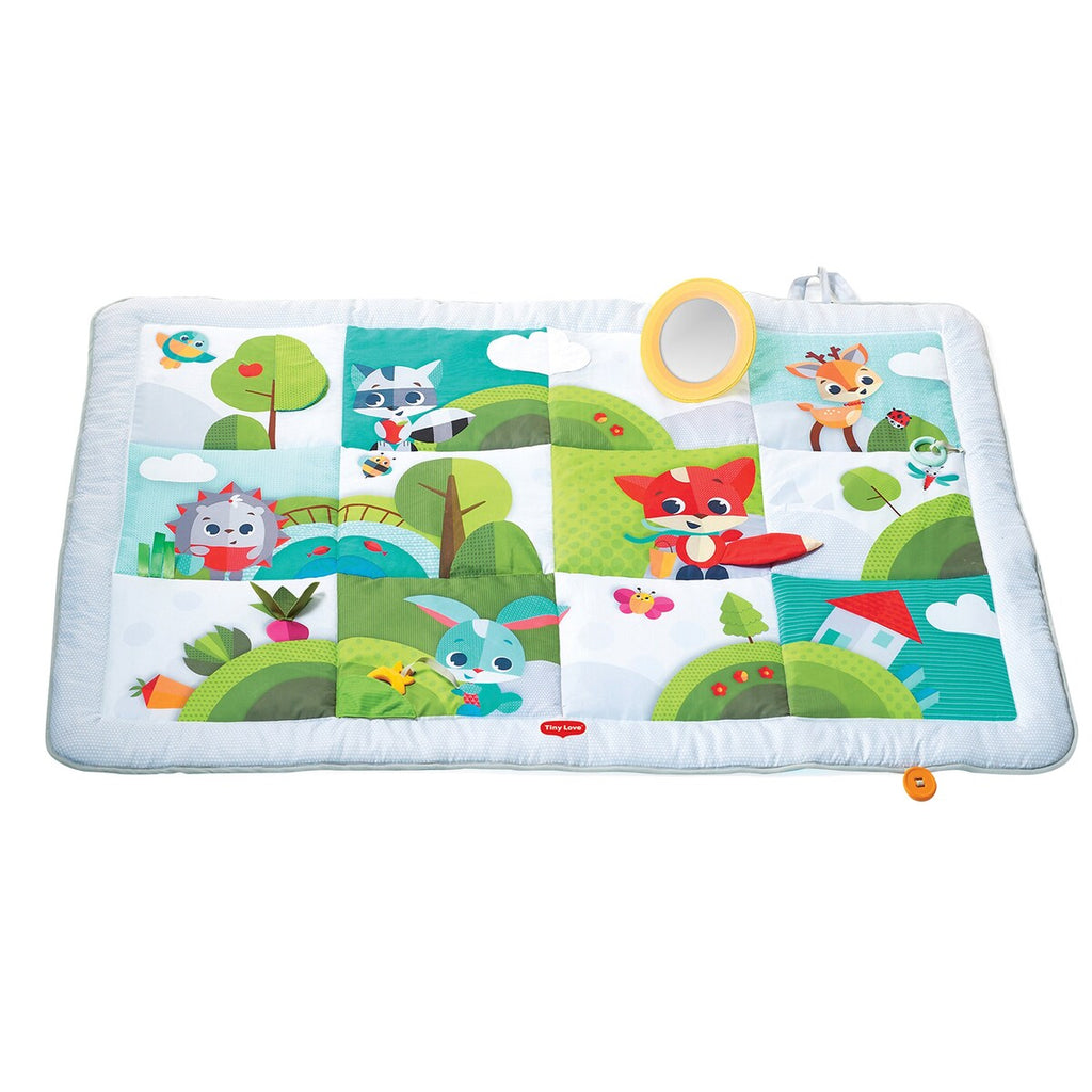 Krableteppe Meadow Days 150x100 cm med 8 lekeelementer forfra