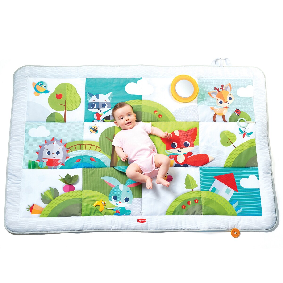 Krableteppe Meadow Days 150x100 cm med 8 lekeelementer bakside