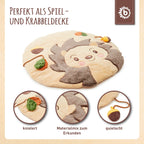 Detalj av pinnsvin på krableteppet beige