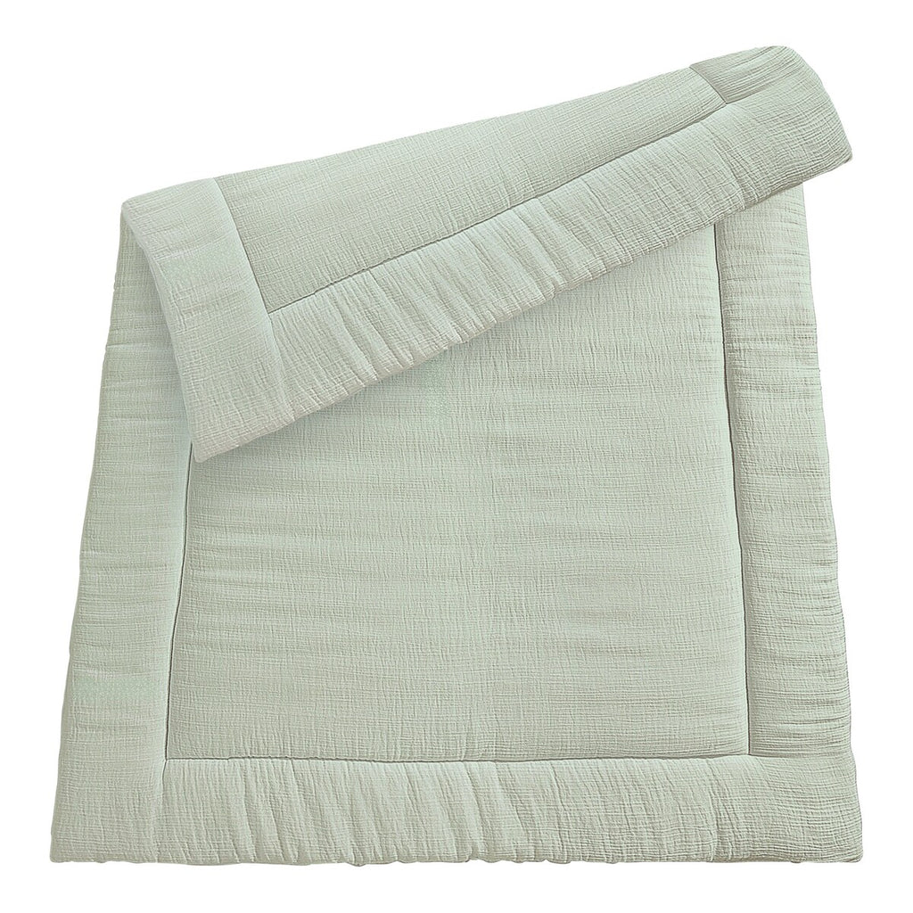 Krableteppe i musselin 155x100 cm bomull polstret sammenrullet