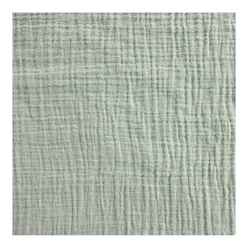 Visning av bomullsmusselin materiale på krableteppe i musselin 155x100 cm bomull polstret