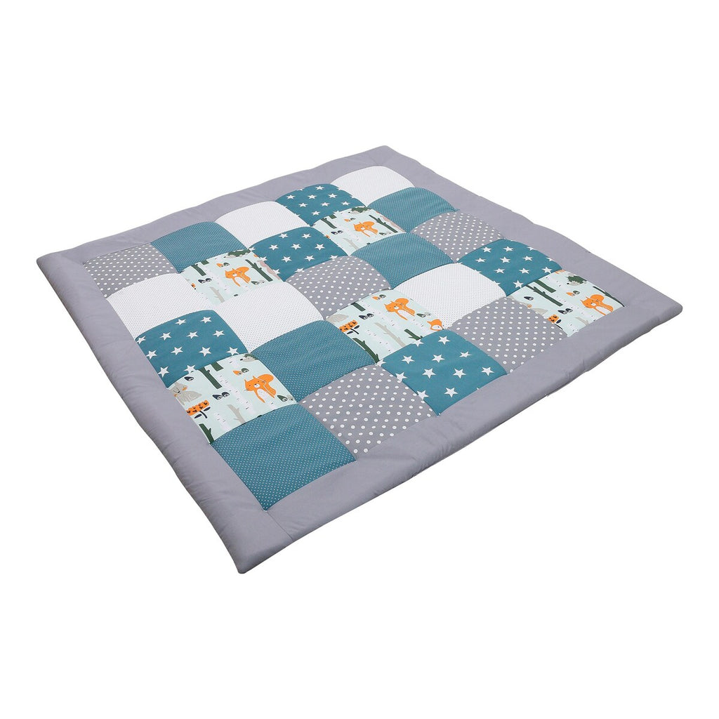 Krableteppe og lekegrindinnlegg 120x120 cm bomull brukt på gulv
