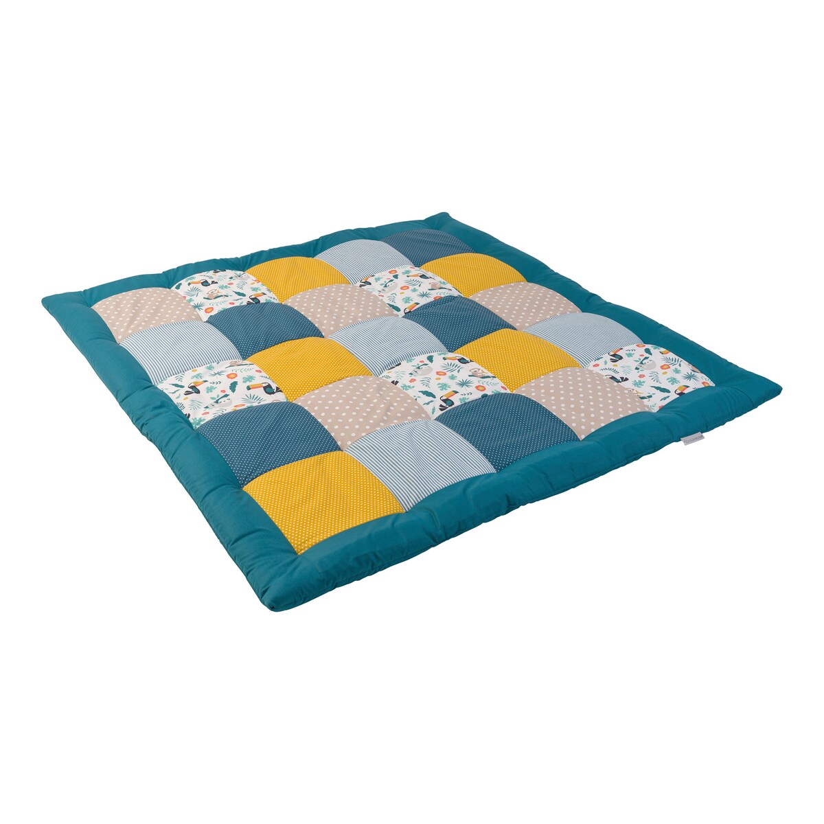 Krableteppe og lekegrindinnlegg 120x120 cm bomull oppbevaring