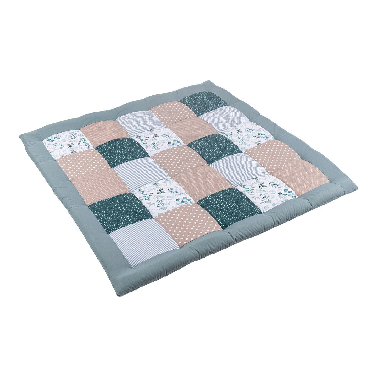 Krableteppe og lekegrindinnlegg 120x120 cm bomull med lekende barn