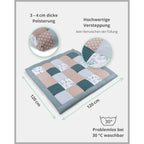 Krableteppe og lekegrindinnlegg 120x120 cm bomull pakking og merking
