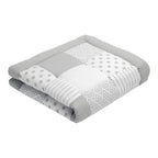Krableteppe patchwork 140x140 cm i bomull forfra