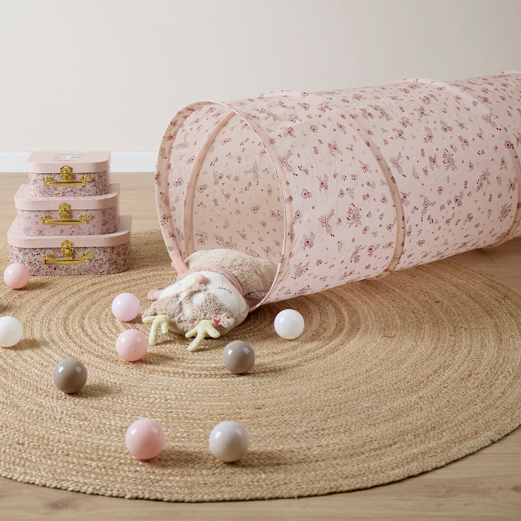 Krabletunnel XXL Dreamy Flowers polyester 46x180 cm bakside