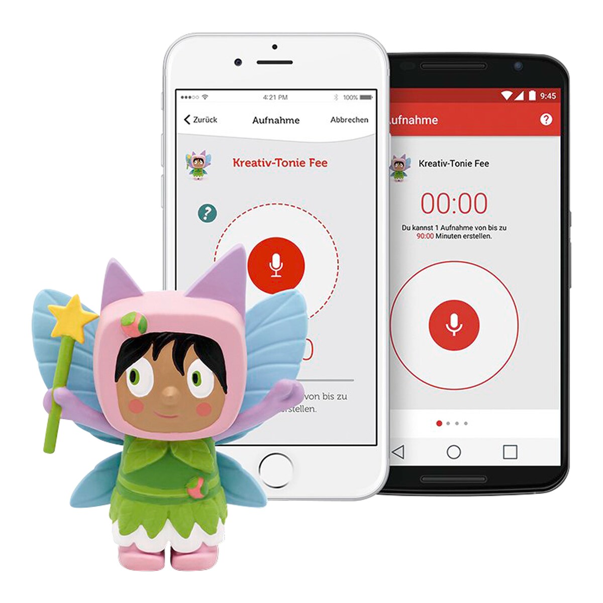 Kreativ-Tonie lyttefigur med Tonie-app skjermbilde