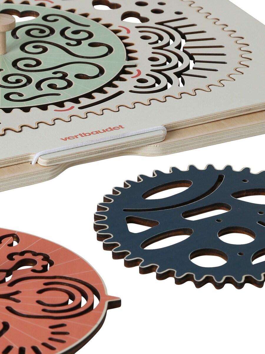 Pakke med alle deler i Kreativt spirograf-sett i FSC®-tre